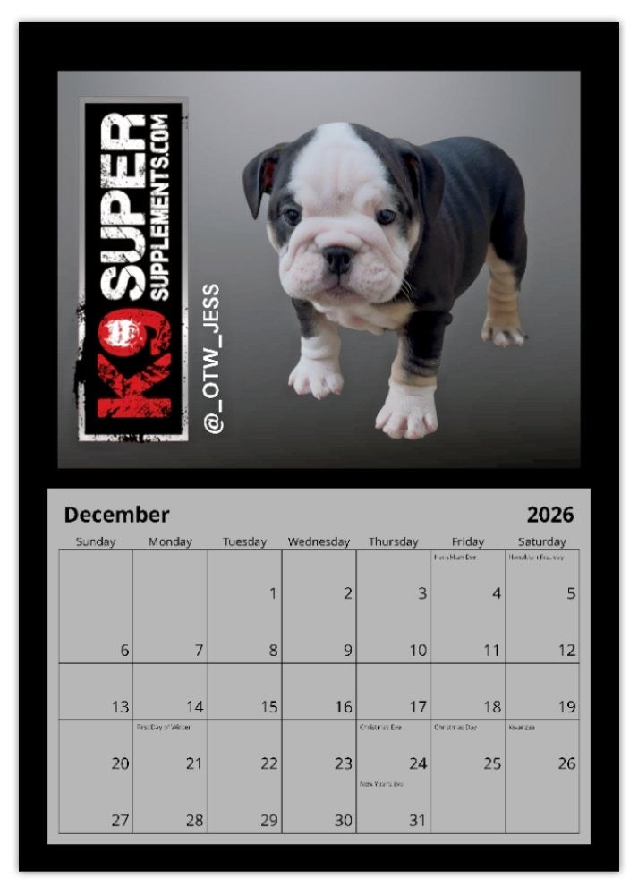 2026 K9SS Calendar