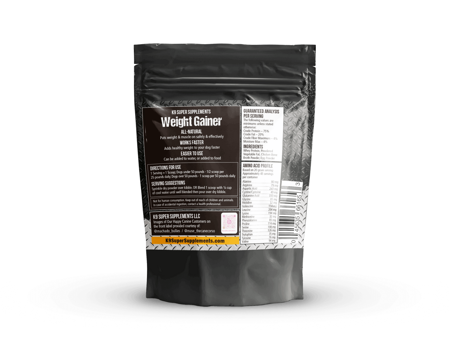 K9 Weight Gainer - 3 Lbs! - K9 Super Supplements