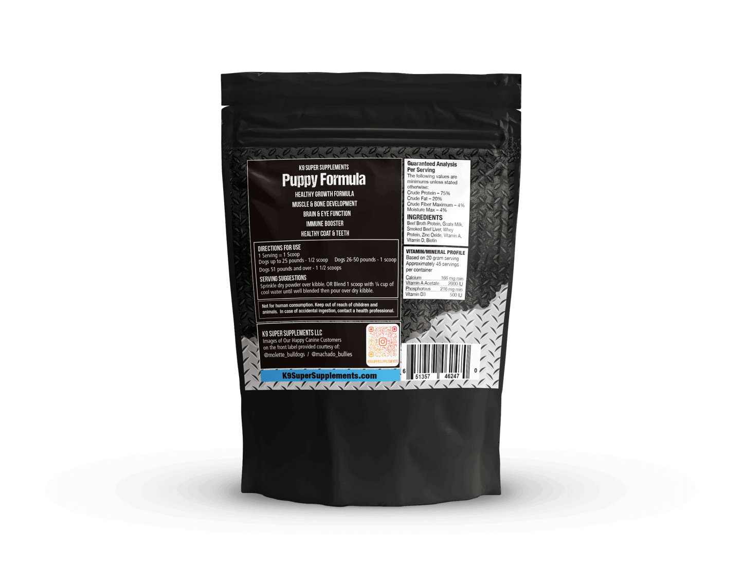 Puppy Formula - 3 Lbs! - K9 Super Supplements